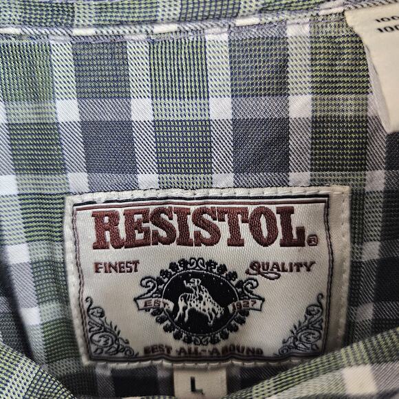 Resistol Men's Large Long Sleeve Button Down Western 100% Cotton - Picture 2 of 4